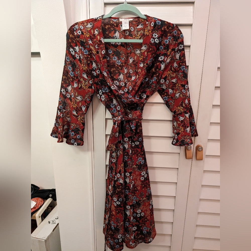 Floral Boho chic dress wrap style